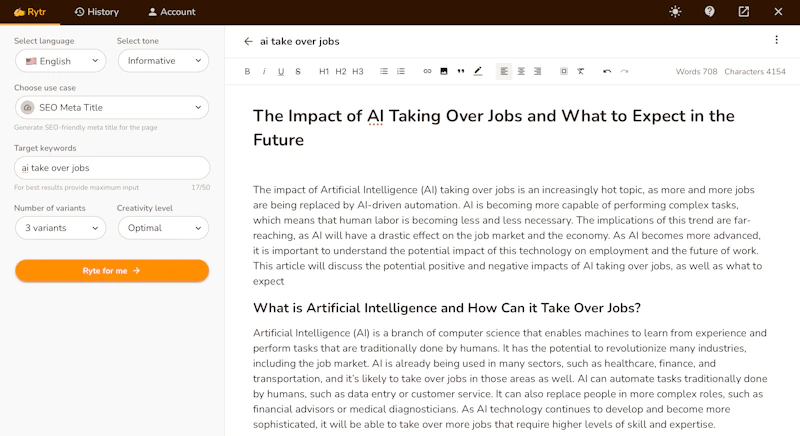 Rytr：SEOタイトル