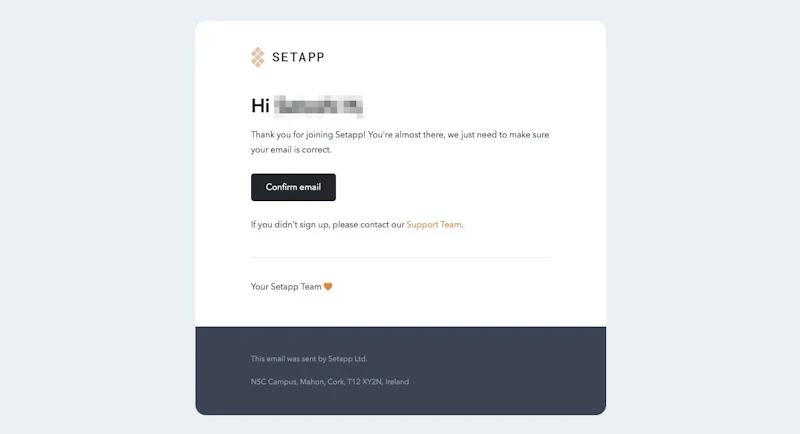 Setappメール認証