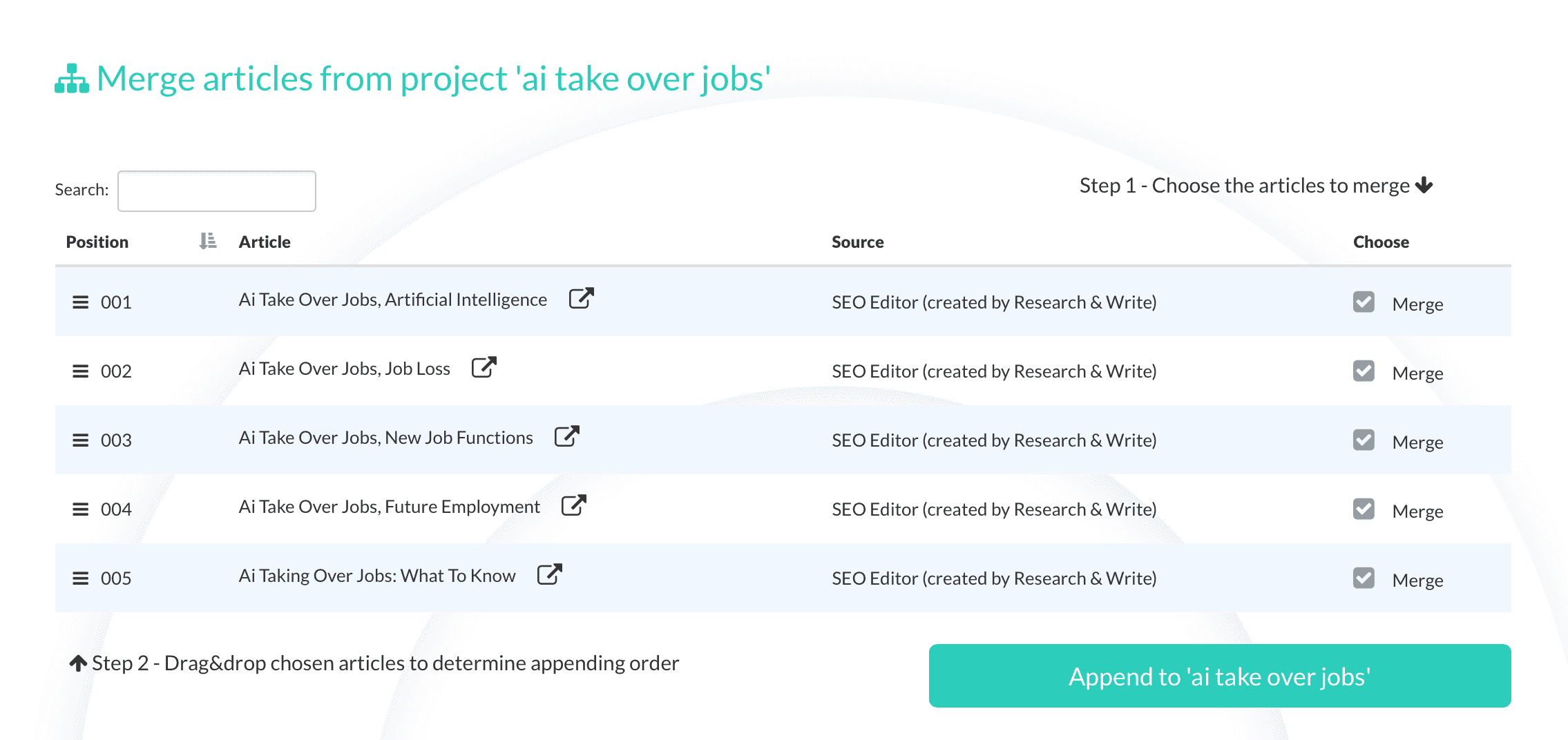 AI-Writer： SEOエディタ（マージ設定）