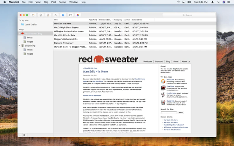 過去記事の一覧・プレビューができる