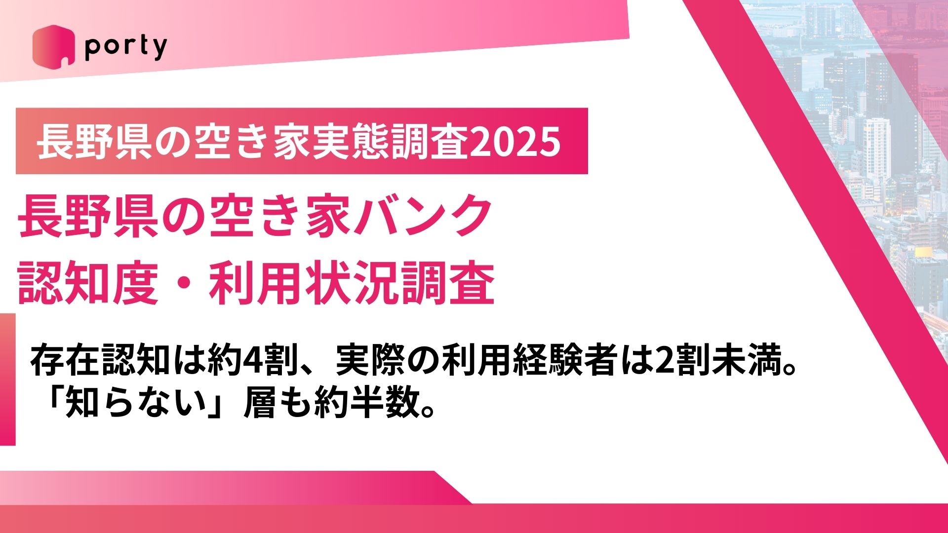 【長野県の空き家実態調査2025】長野県の空き家バンク認知度・利用状況調査