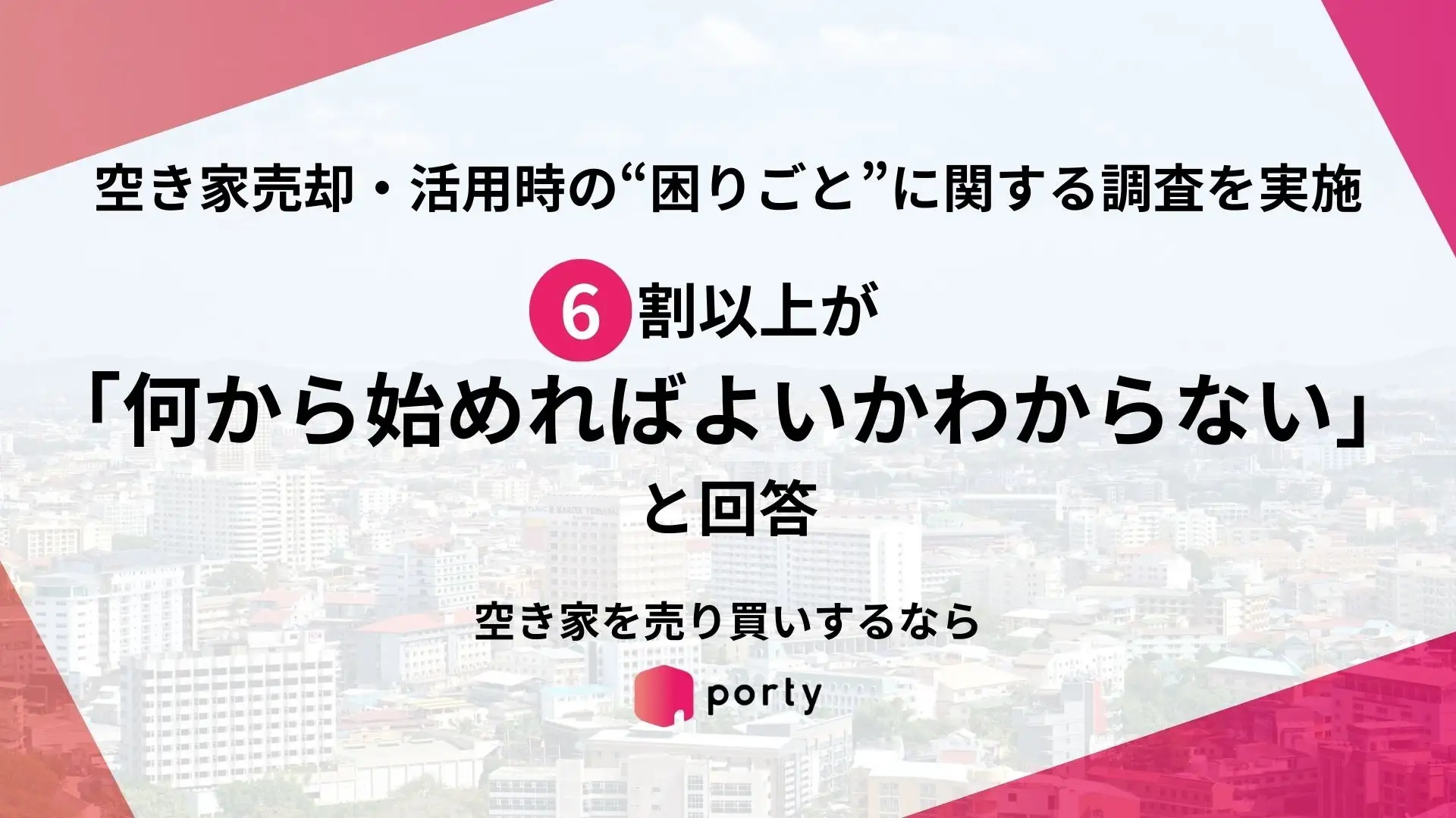 【空き家実態調査2025】空き家マッチングアプリ「ポルティ」、空き家売却・活用時の“困りごと”に関する調査を実施