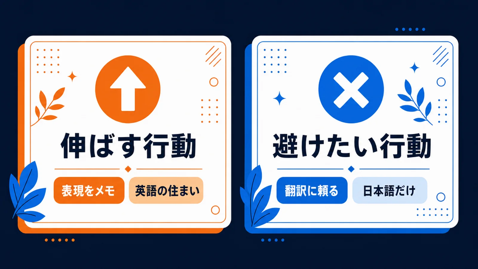 英語を伸ばす行動と避けたい行動