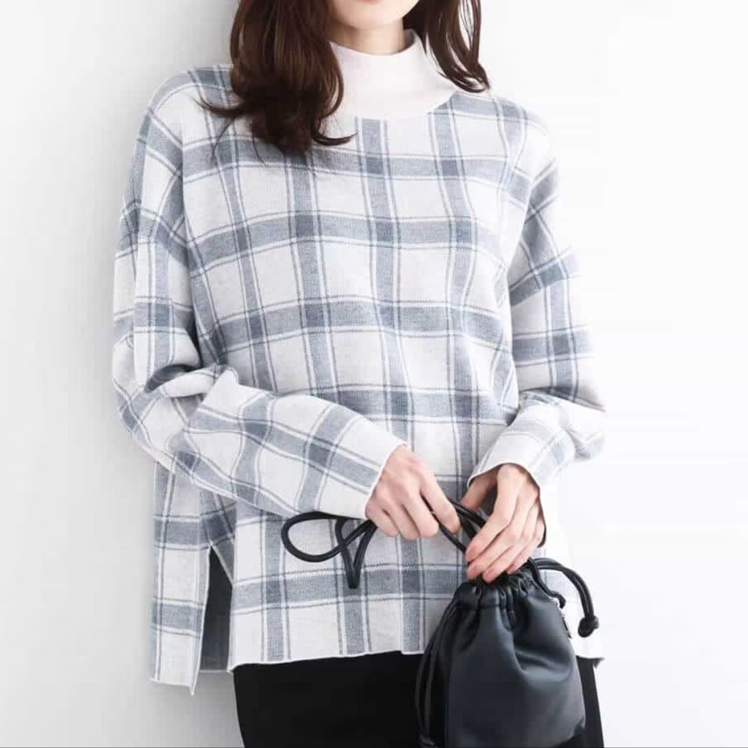 セットアップ対応】チェック柄 ニットプルオーバー ｜ ショップ