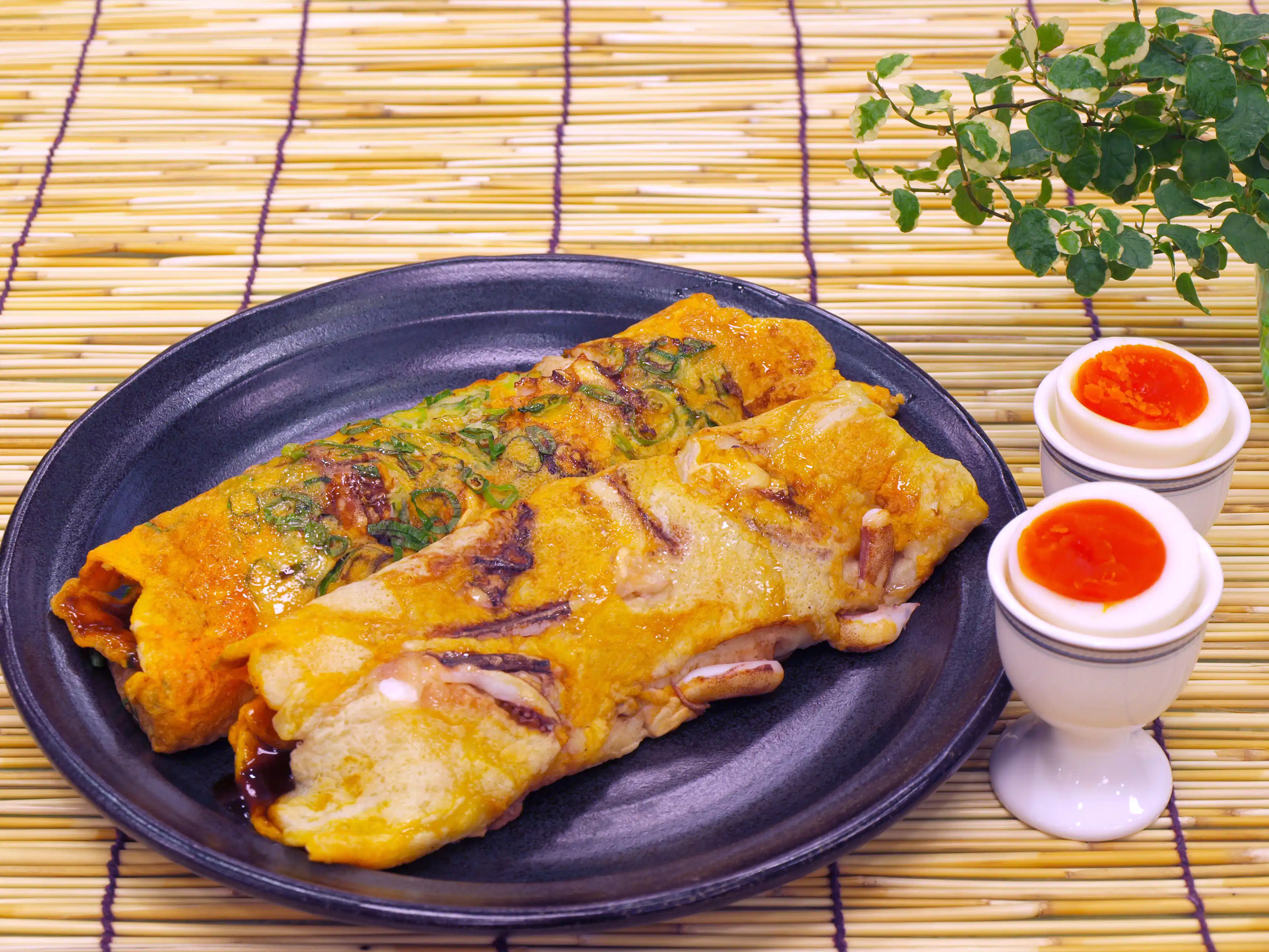 こだわり卵のイカ焼き(九条ねぎ入)