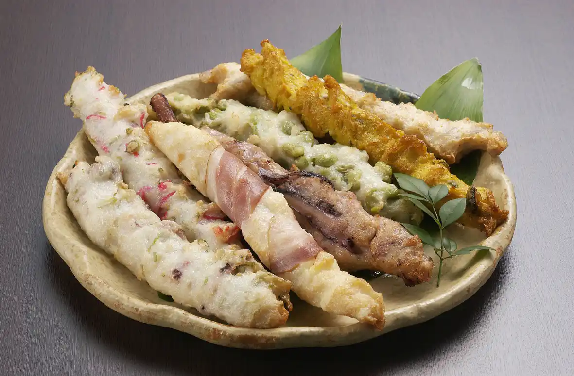 にぎり天ぷら　アスパラベーコン