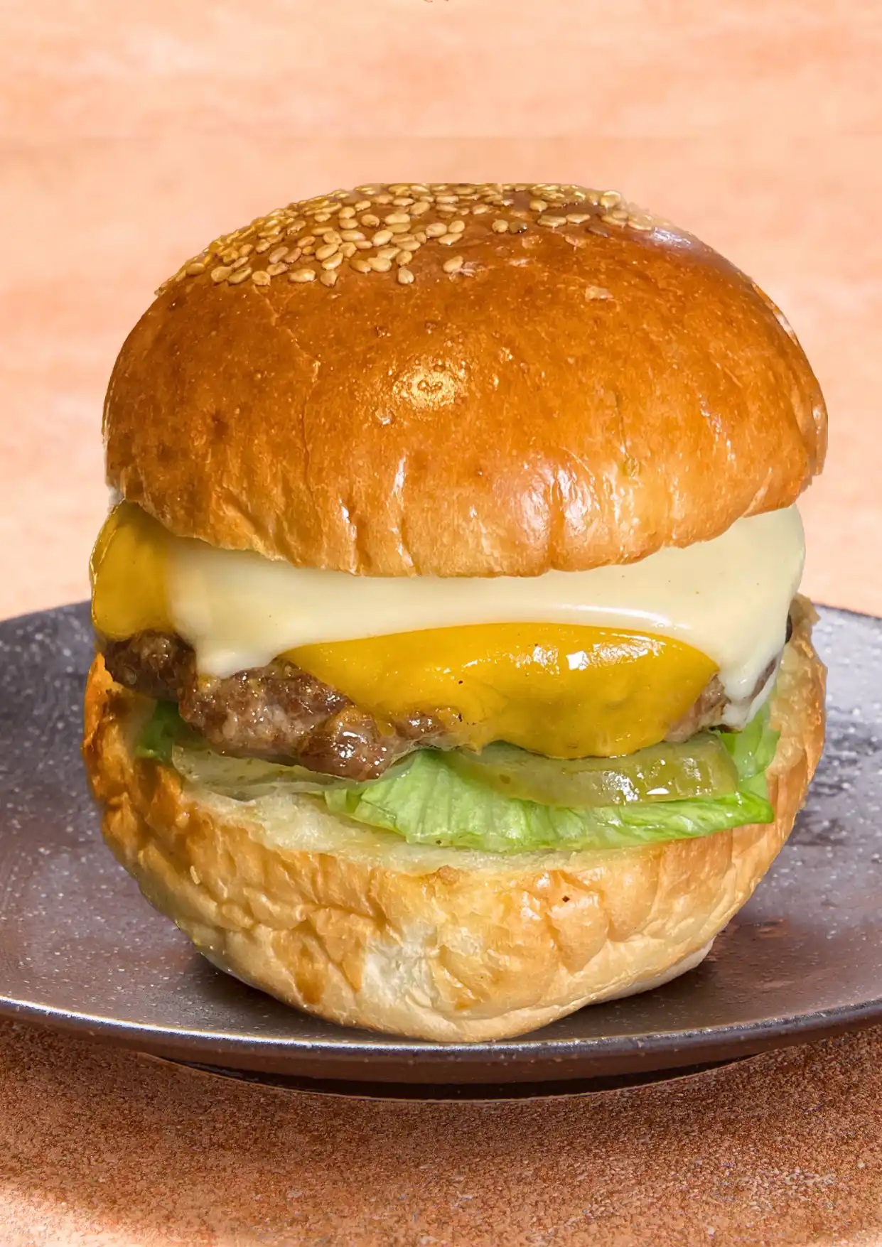 チェダーチーズ＆モッツァレラの2種のチーズバーガー