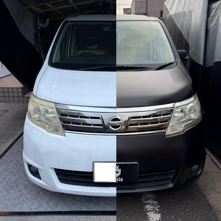 NISSAN セレナ フルラッピング施工 3M サテンブラック