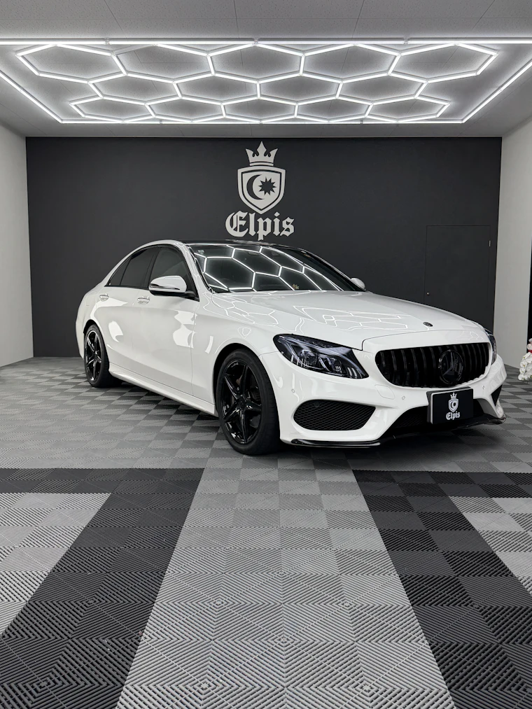 Mercedes Benz C200　ライトスモークPPF・ブラックアウト施工