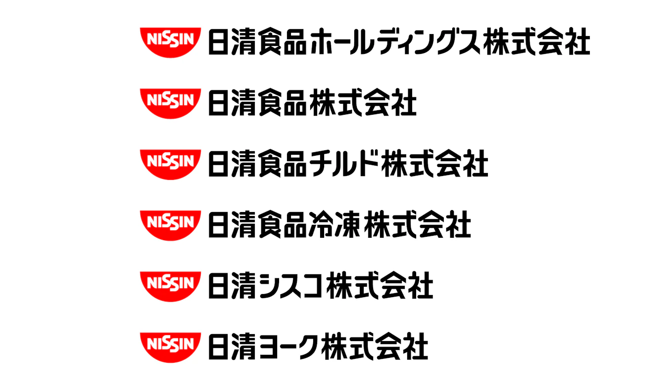 日清食品グループの社名ロゴタイプ一覧