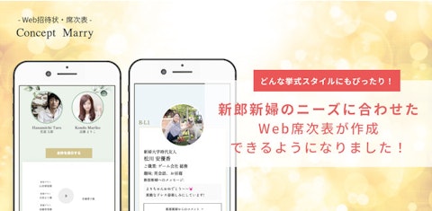 【Concept Marry】様々な挙式スタイルに合わせたWeb席次表が作成できるようになりました！