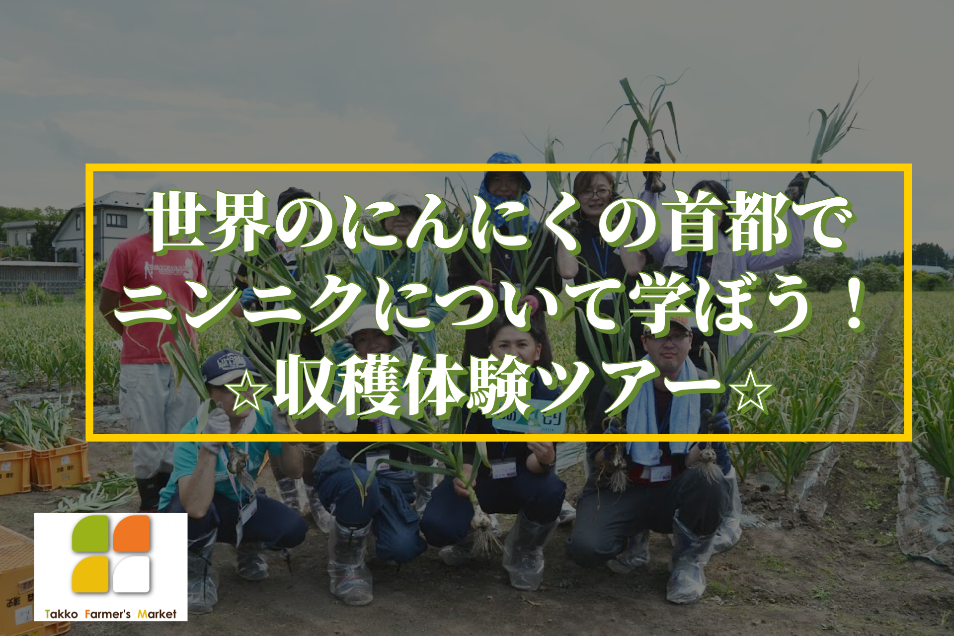 にんにくの首都青森県田子町でニンニク農家さんと繋がろう！ニンニク収穫体験ツアー！＊受付終了