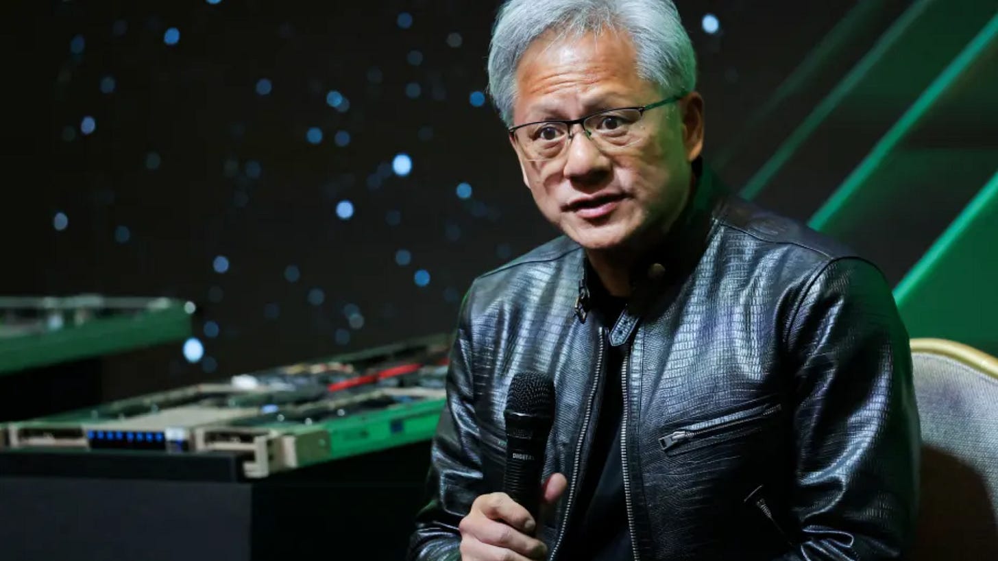 Nvidia CEO Jensen Huang makes a speech at an event at COMPUTEX forum in Taipei, Taiwan June 4, 2024.  Ann Wang | Reuters