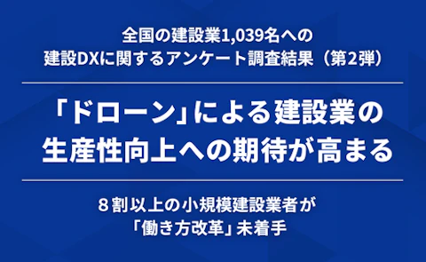 「ドローン」による建設業の生産性向上への期待が高まる建設DXに関するアンケート調査結果（第2弾）