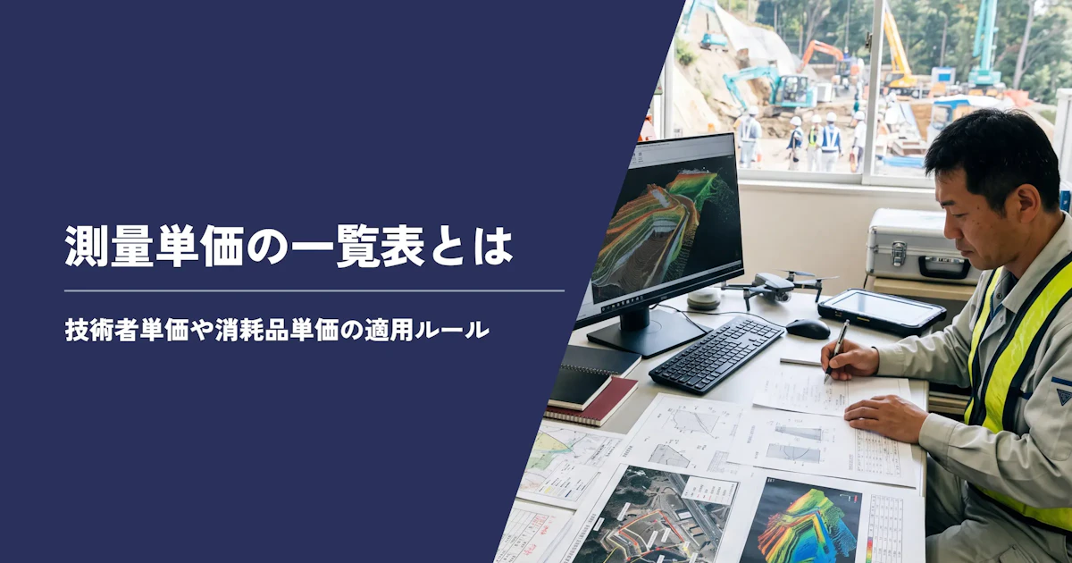 測量単価の一覧表について解説。技術者単価や消耗品単価の適用ルールも紹介【令和8年更新】