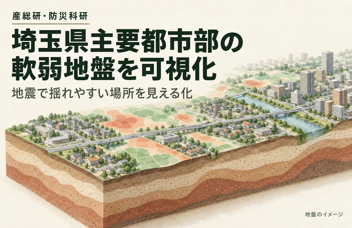 見えない地盤を地図で捉える──産総研・防災科研、埼玉県南東部の軟弱地盤マップを公開