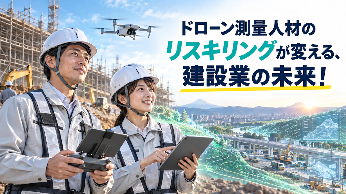 ドローン測量人材のリスキリングが変える、建設業の未来！