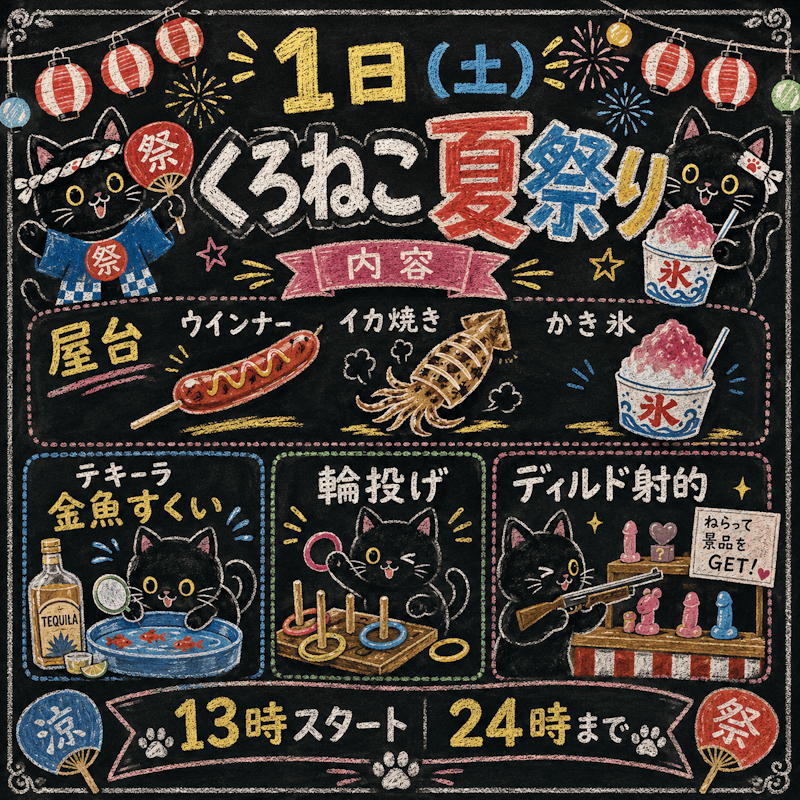 くろねこ夏祭りを開催!