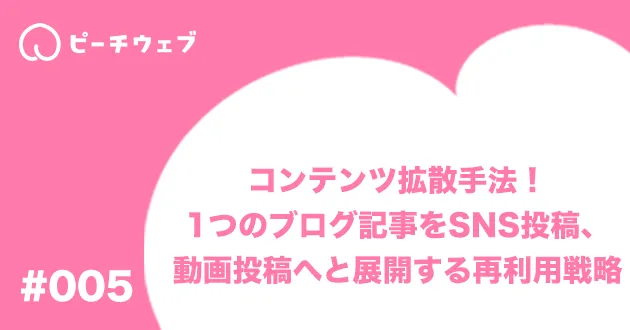 コンテンツ拡散手法!1つのブログ記事をSNS投稿、動画投稿へと展開する再利用戦略