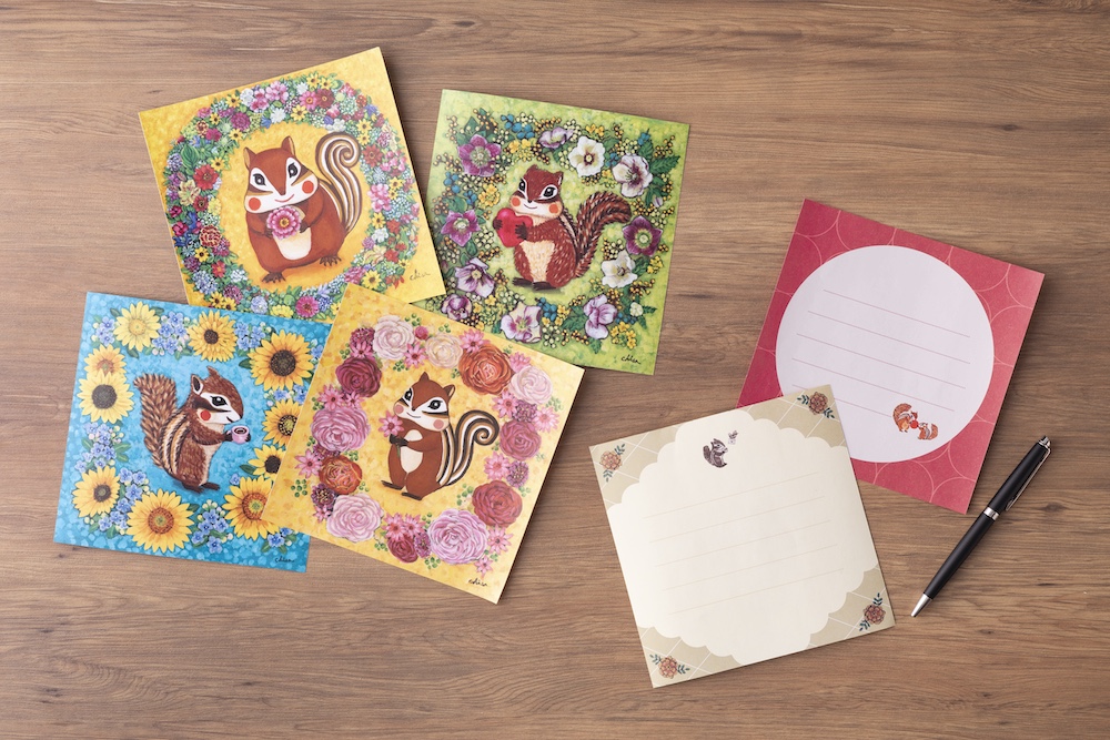 リスを描く作家・藤岡ちさ『リスのおりがみレターブック』2月5日発売