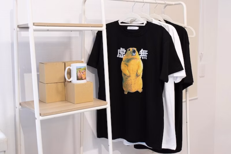 マグカップや、ドクターマーモットさんのオリジナルまもちTシャツ