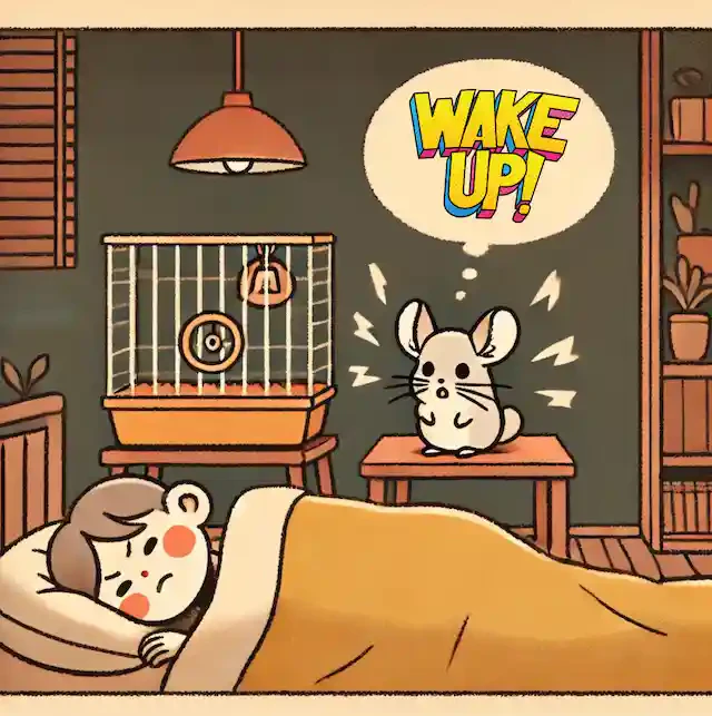 チンチラが夜中に叫ぶイラスト