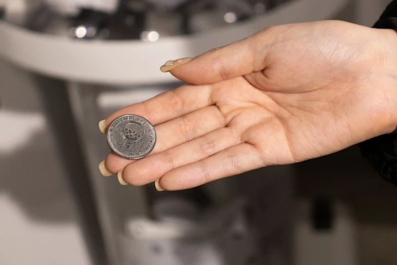 コインを入れてガチャを回します