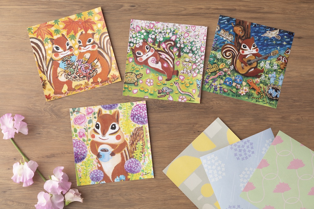 リスを描く作家・藤岡ちさ『リスのおりがみレターブック』2月5日発売