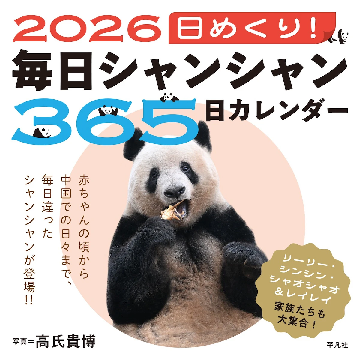 パンダ写真家・高氏貴博さん「毎日パンダ」日めくりカレンダー2026年版が10月3日発売　シャンシャンら上野パンダファミリー
