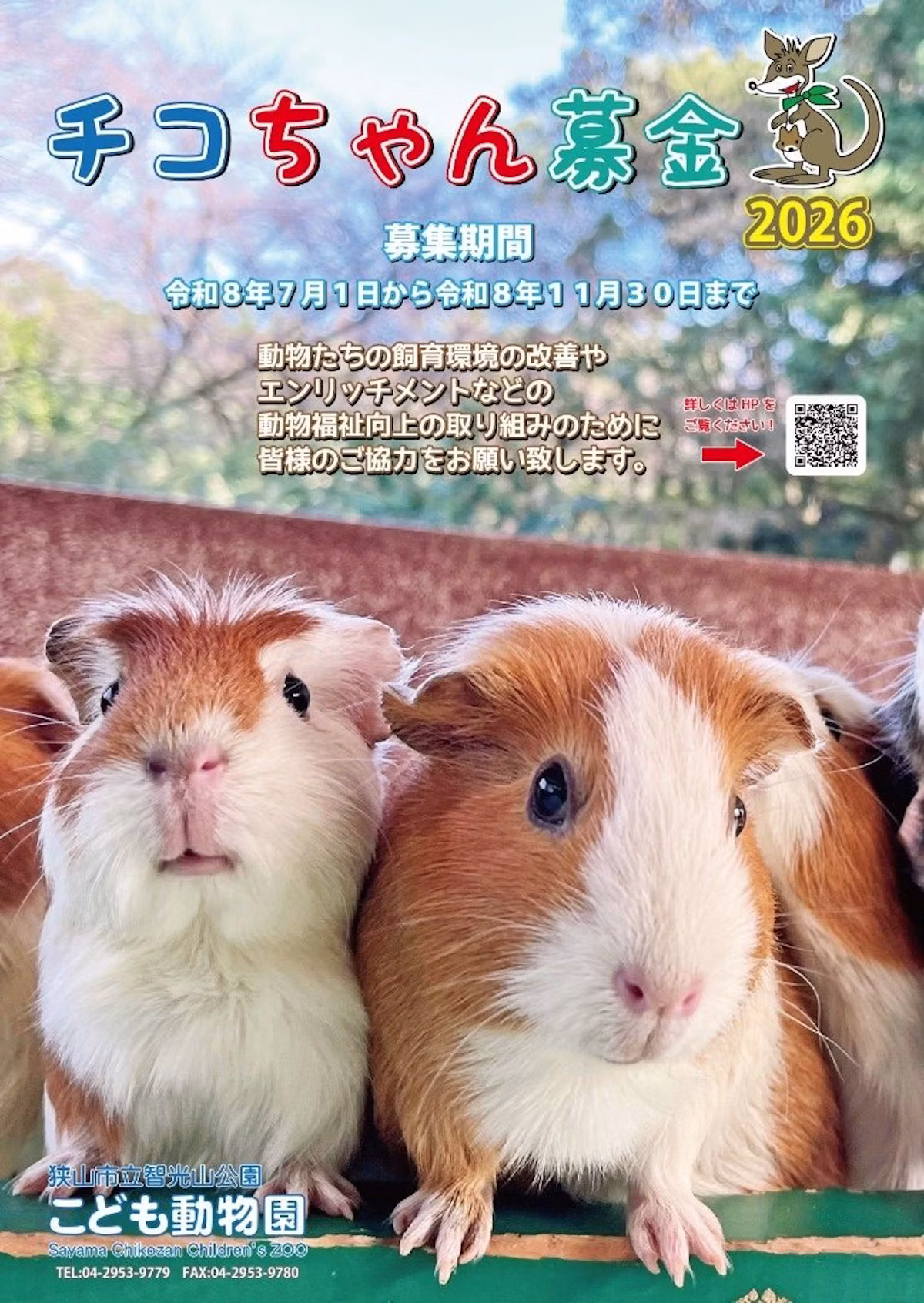 智光山公園こども動物園、動物福祉向上のための「チコちゃん募金」を2026年も開始
