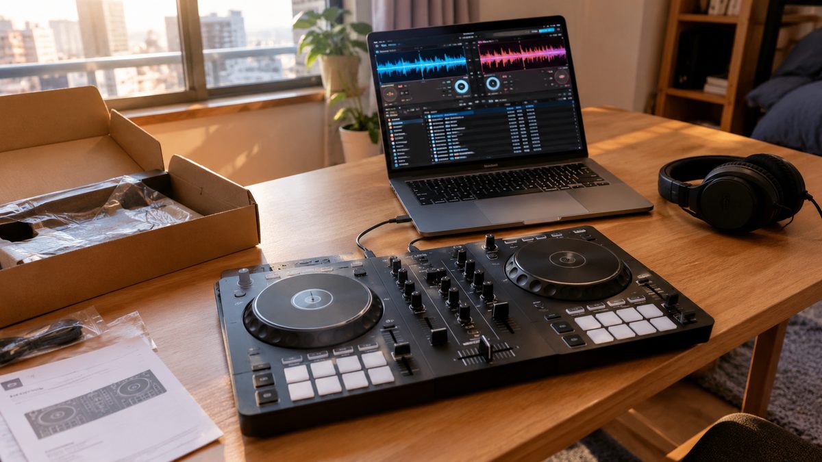 【2026年9月】DDJ-FLX4を買ったら最初にやる初期設定|接続の順番・rekordbox・音出し・スマホ接続を取扱説明書どおりに7ステップ