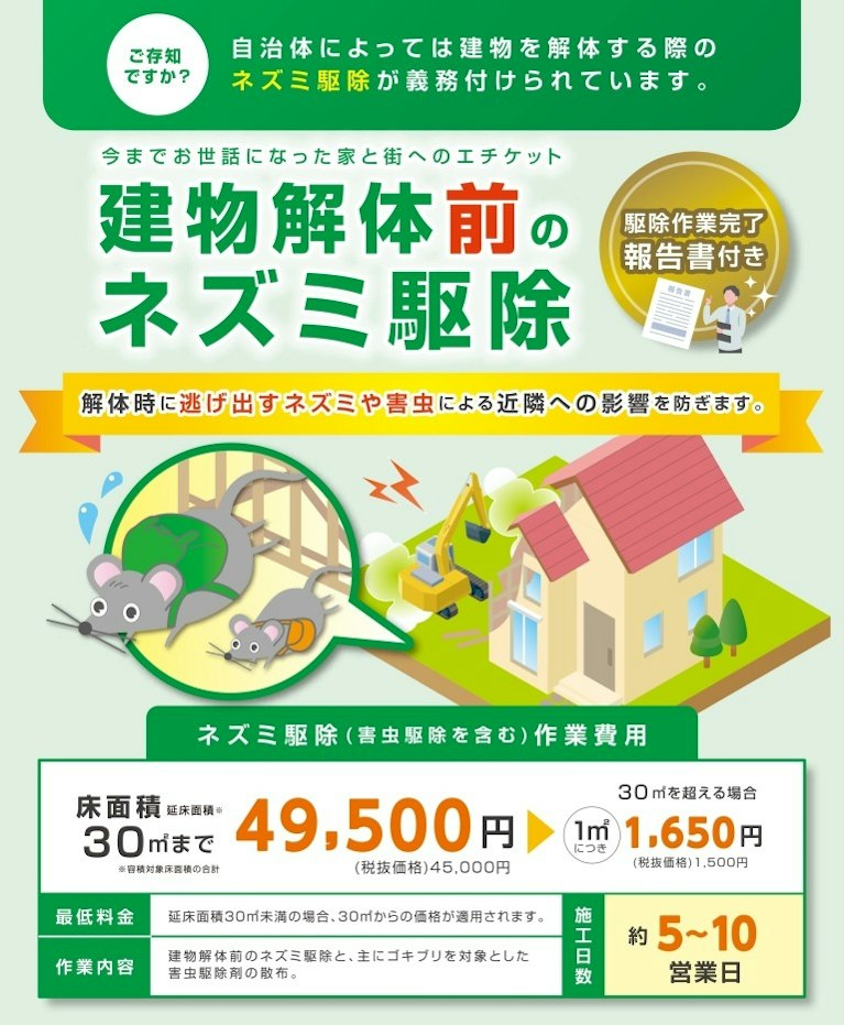 解体前ネズミ駆除