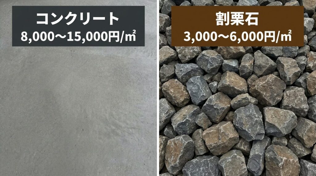 石とコンクリートのコスト差