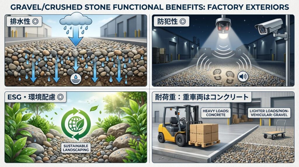 石を使うことによる排水・防犯・ESG・耐久性