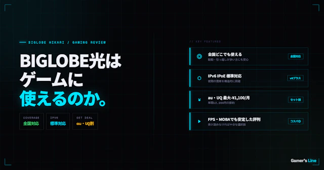BIGLOBE光はゲームに使えるのか。全国対応・コスパ重視の光コラボを正直に評価する