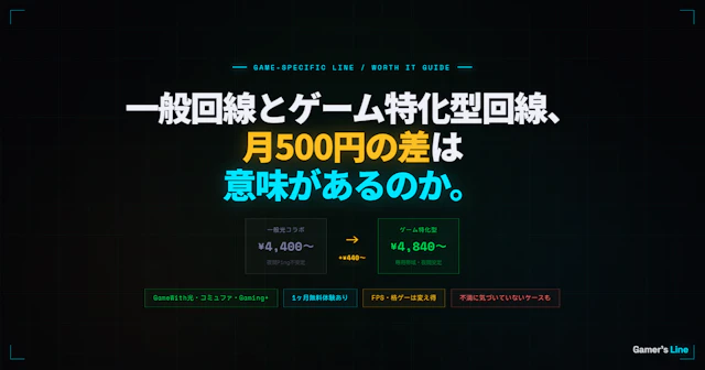 ゲーム特化型の光回線、月500円の差で何が変わるのか