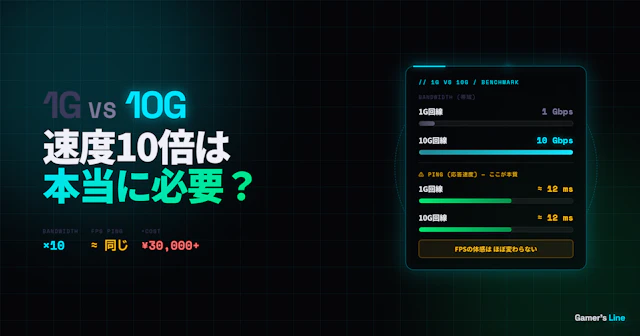 10G回線は1Gと何が違うのか。ゲームへの効果と導入前に知っておきたいこと