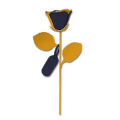 革の一輪花（バラ）
