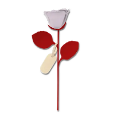 革の一輪花（バラ）
