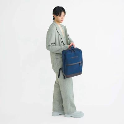 CORDURA® ECO ビジネスバックパック（ミッドナイトネイビー・エスプレッソブラウン）