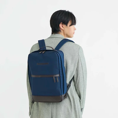 CORDURA® ECO ビジネスバックパック（ミッドナイトネイビー・エスプレッソブラウン）