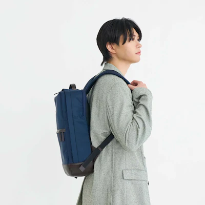 CORDURA® ECO ビジネスバックパック（ミッドナイトネイビー・エスプレッソブラウン）