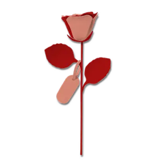 革の一輪花（バラ）