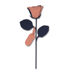革の一輪花（バラ）