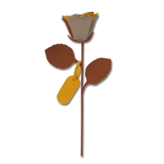 革の一輪花（バラ）