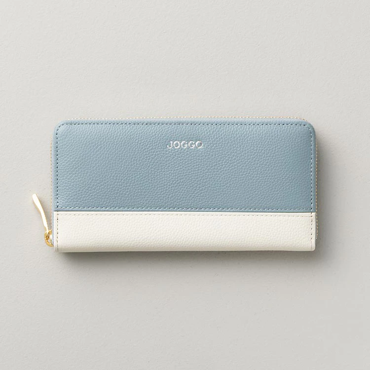 シンプルラウンドバイカラー長財布（エンボス）