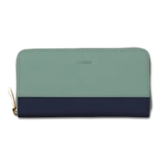 シンプルラウンドバイカラー長財布（エンボス）