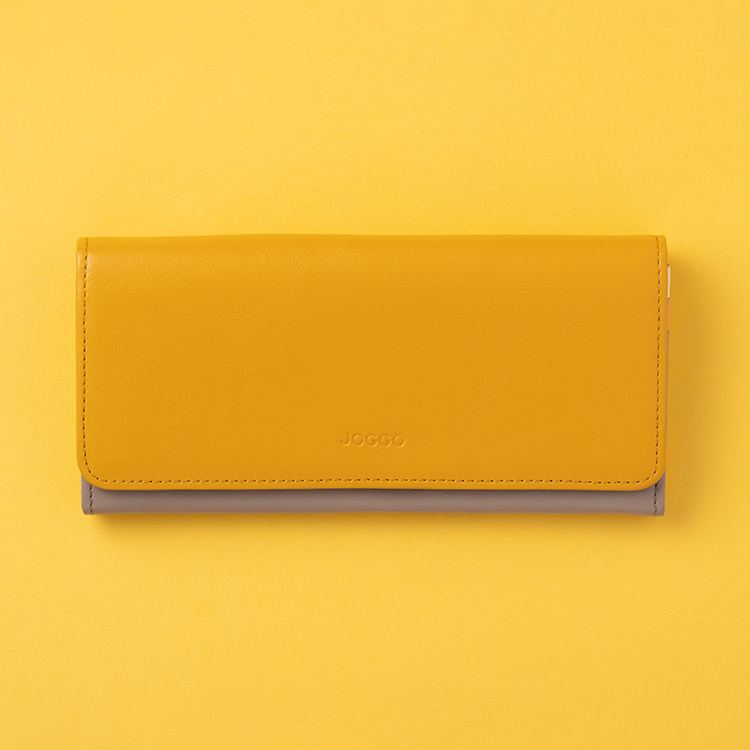 フラップバイカラー長財布（ダブルホック）