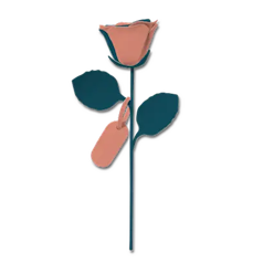 革の一輪花（バラ）