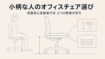 小柄な人のオフィスチェア選び｜座面奥行き調整で腰痛を防ぐ